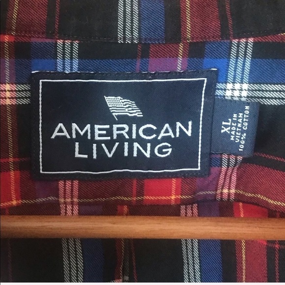 AMERICAN LIVING men’s size XL plaid button front shirt - Picture 6 of 9